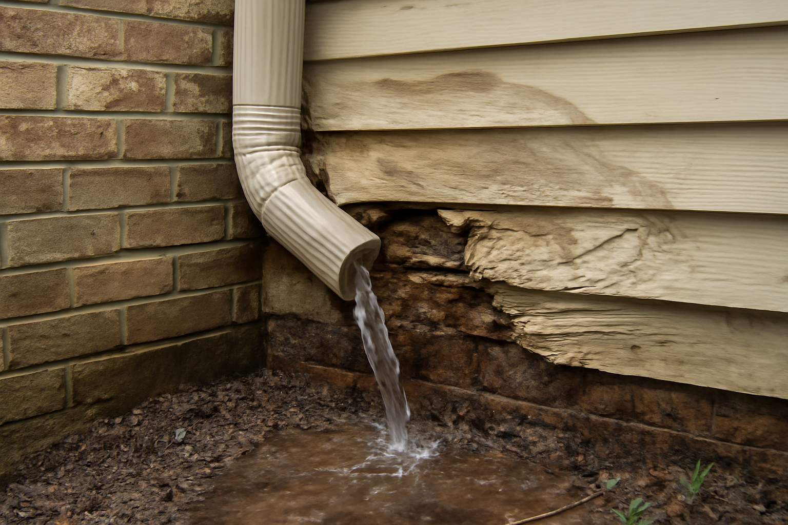 Downspout Failure Water Removal in Oak Park, MI